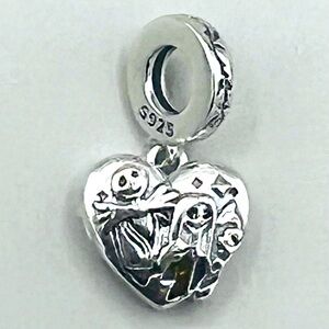 Nightmare Before Christmas S925 Charm Jack & Sally ♥️ Locket Slider Charm NWOT